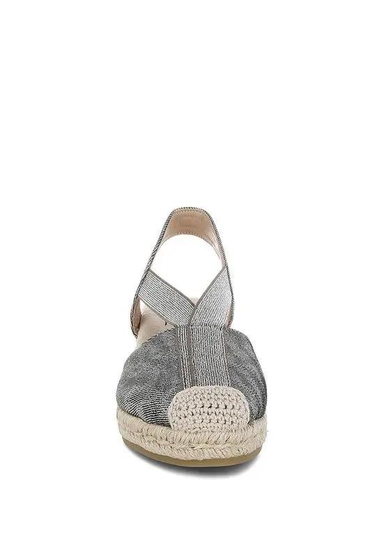 Port Side Metallic Woven Espadrille Wedges for Summer Style - Love Salve